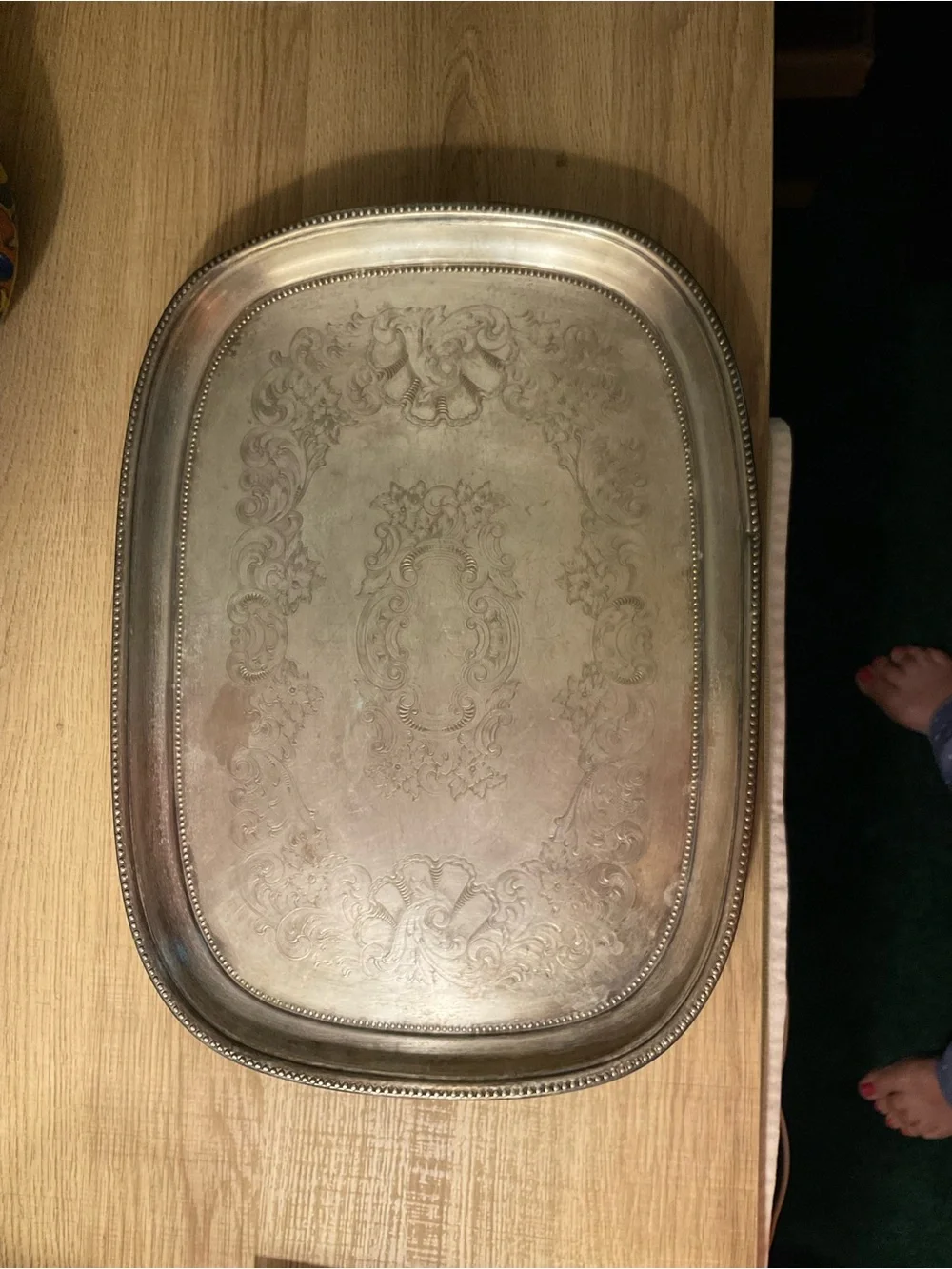 Towle Silver-Plated Beaded Edge Serving Trays